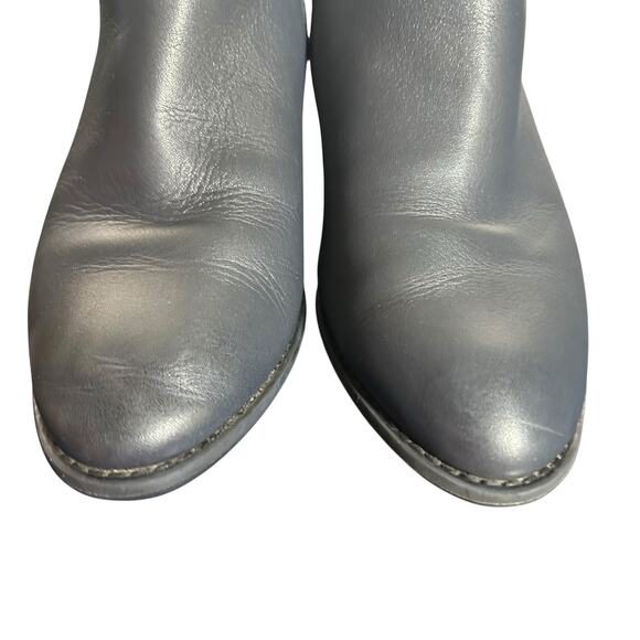 Vionic Upton Gray Leather Ankle Boots 7.5 Block Heel Comfort Orthotic - Picture 6 of 13